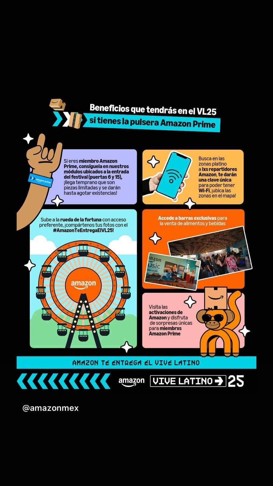 Beneficios de la pulsera Amazon Prime en Vive Latino 2025