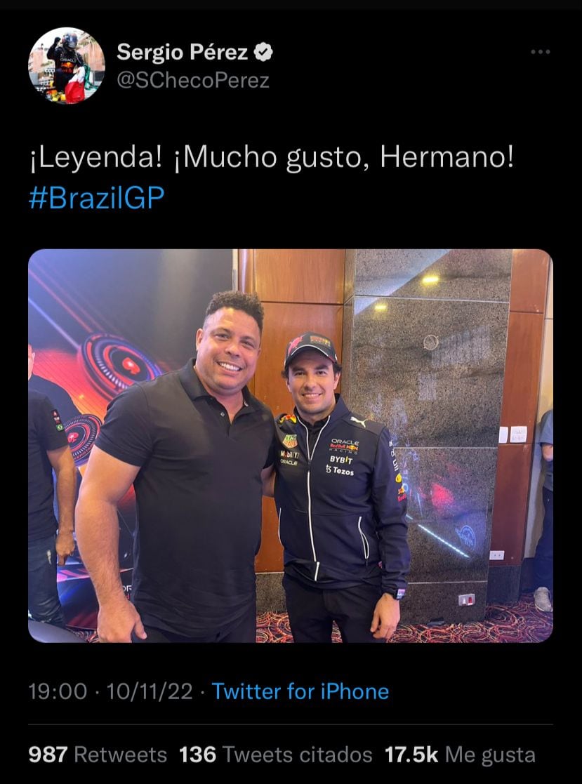 Checo Pérez y Ronaldo.