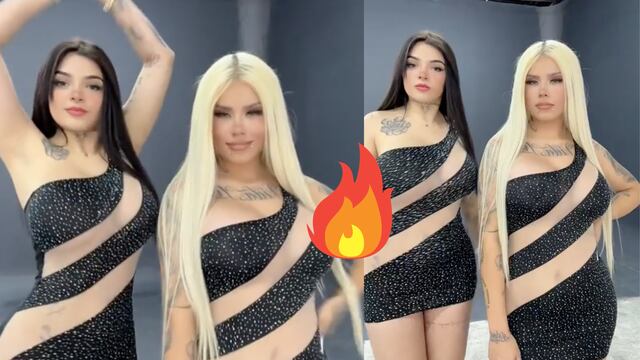 Karely Ruiz y Mona casi gemelas se ponen a bailar juntas.