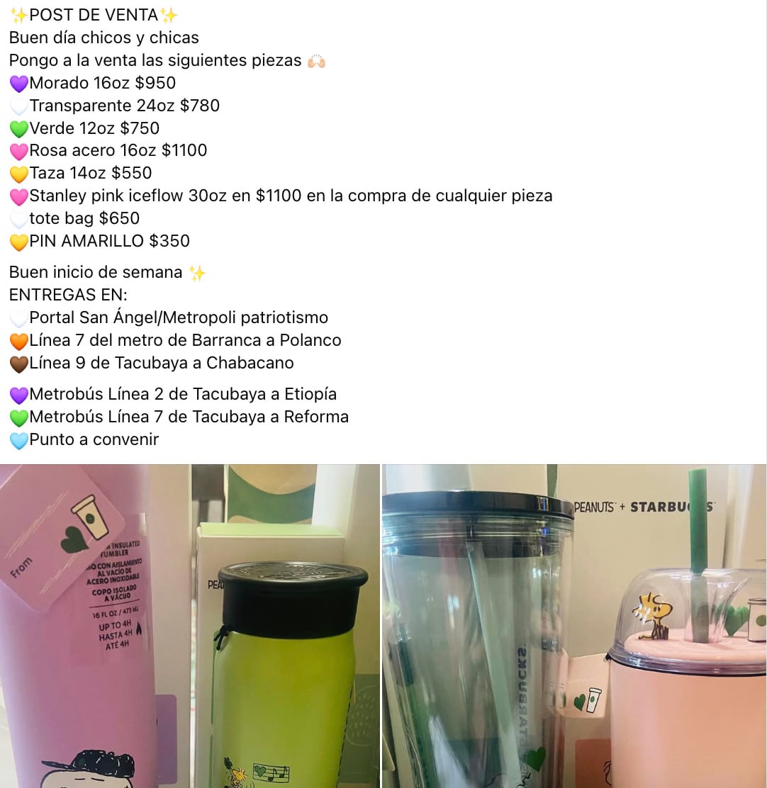 La colección de Snoopy en Starbucks con revendedores