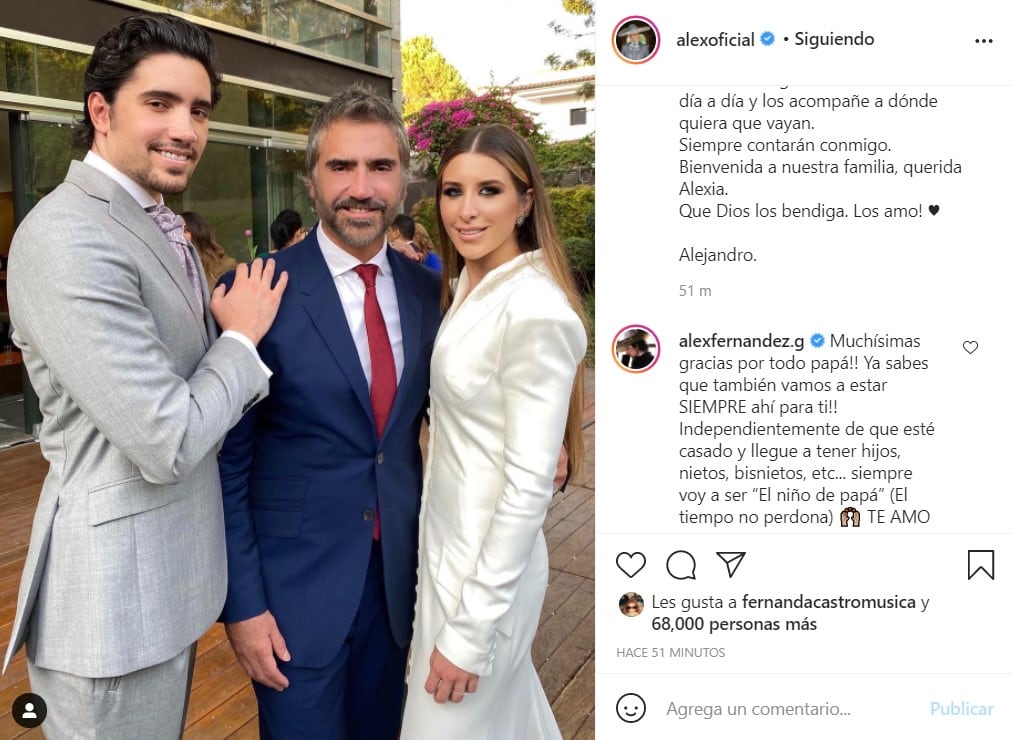 Alejandro Fernández en la boda de su hijo Alex
