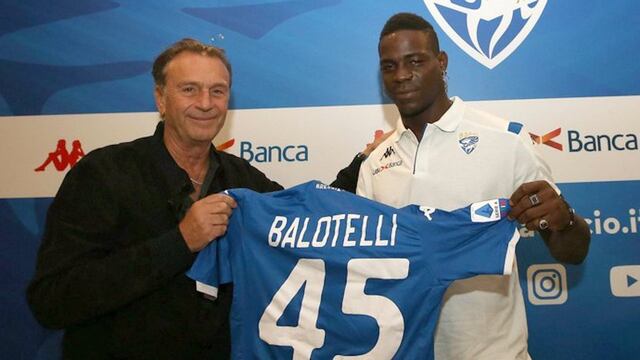Massimo Cellino y Mario Balotelli