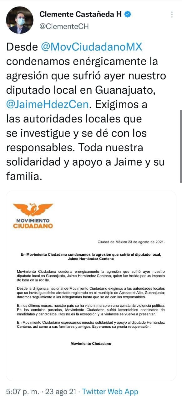 Publicación de Twitter