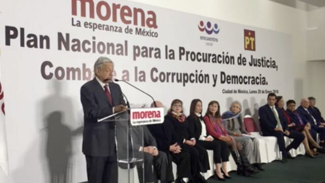 AMLO presentó a los medios su Plan Nacional para la Procuración de Justicia, Combate a la Corrupción y Democracia