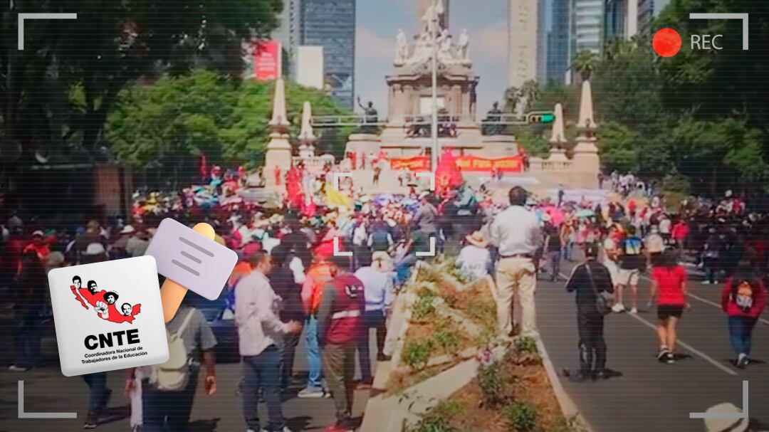 CNTE inicia marcha del Ángel de la Independencia rumbo al Zócalo