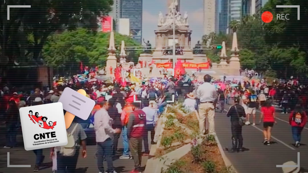 CNTE inicia marcha del Ángel de la Independencia rumbo al Zócalo