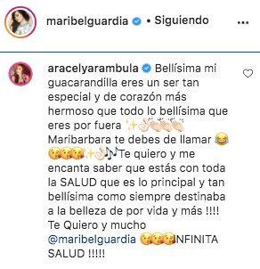 Aracely Arámbula celebra salud de Maribel Guardia