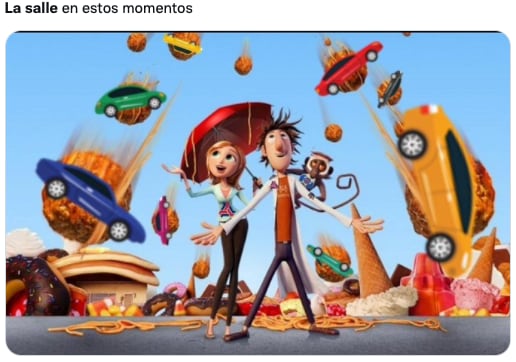 Memes de la caída del auto en La Salle