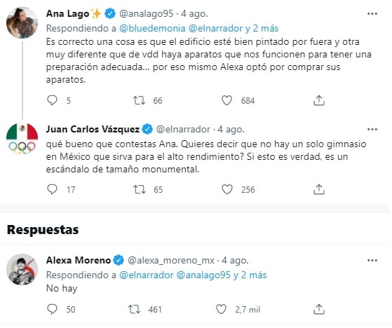 Se asegura que Alexa Moreno tuvo que comprar su equipo de entrenamiento