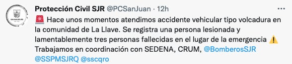Tuit Protección Civil SJR