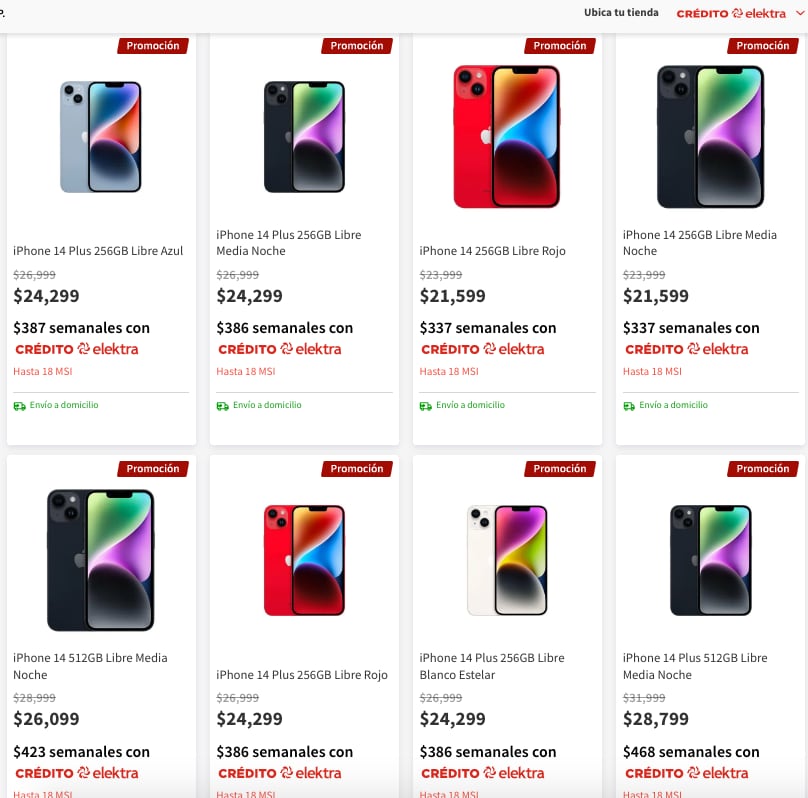 Elektra pone de promoción los iPhone 14