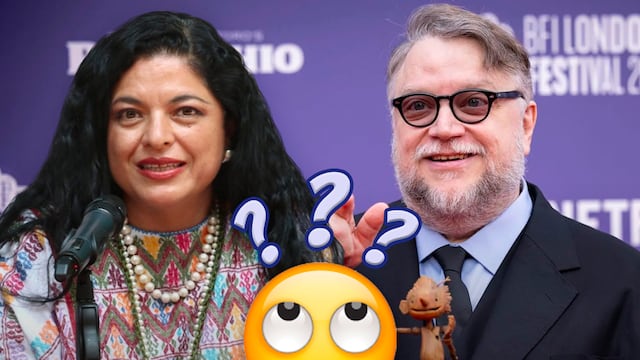 Alejandra Frausto Guerrero, secretaria de Cultura, y el cineasta Guillermo del Toro
