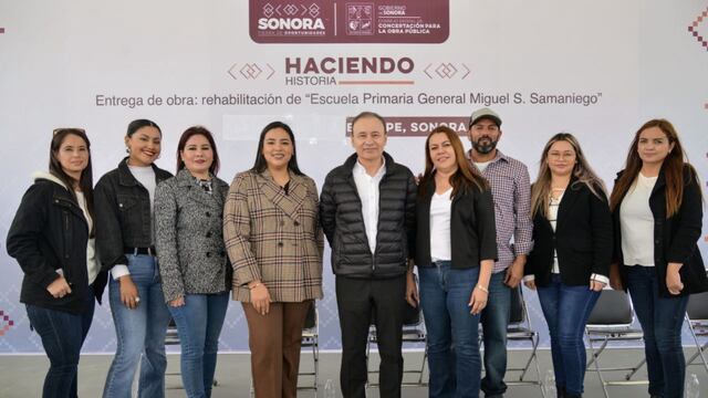 Alfonso Durazo entrega rehabilitación de escuela primaria General Miguel S. Samaniego