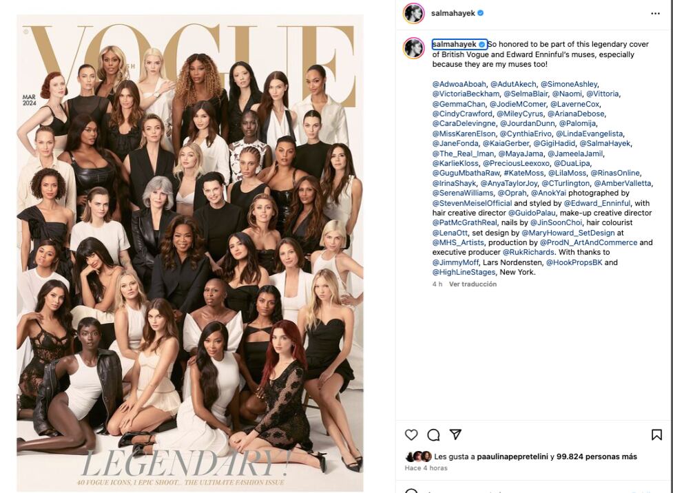 Salma Hayek en la portada de British Vogue