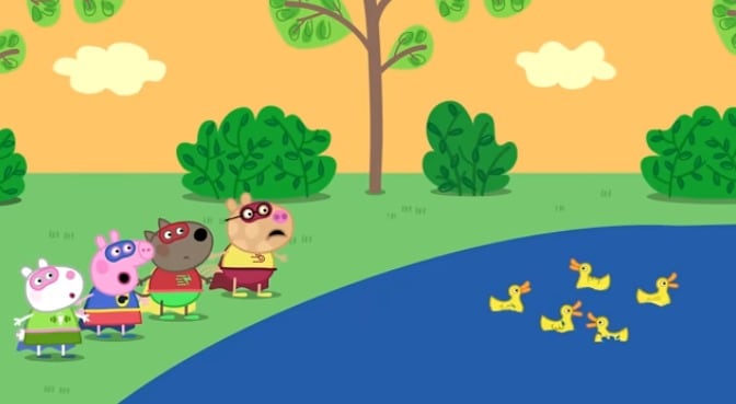 Capítulo Peppa Pig juega a ser una superheroína
