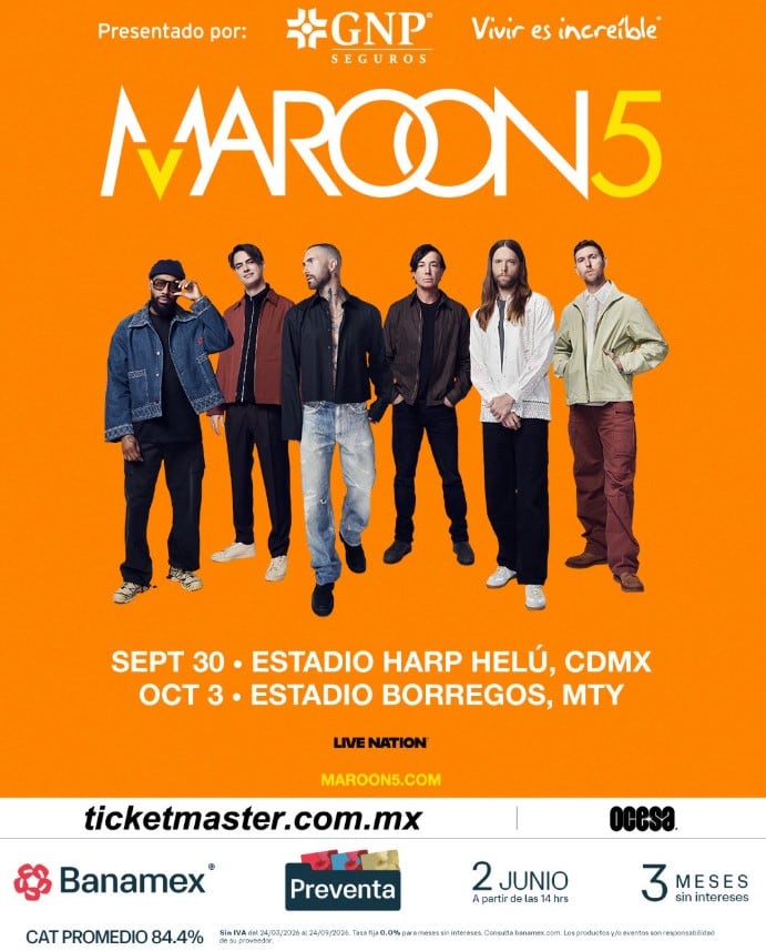 Maroon 5 en el Estadio Harp Helú