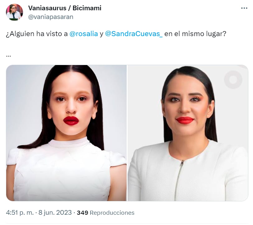 Memes del parecido entre Rosalía y Sandra Cuevas