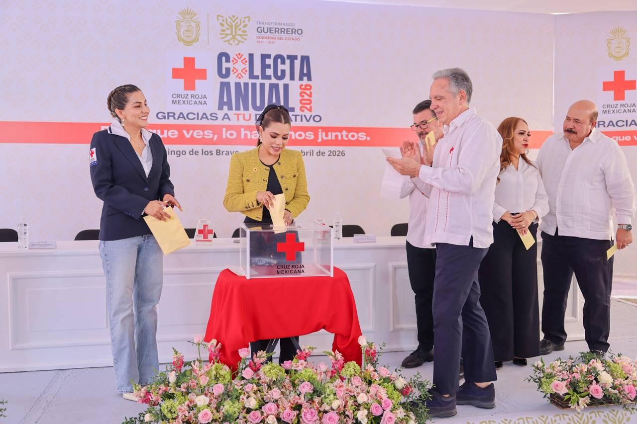 Evelyn Salgado encabezó el arranque de la colecta 2026 de la Cruz Roja en Guerrero.