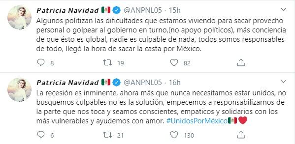 Paty Navidad el coronavirus es usado para causar diferencias en el gobierno