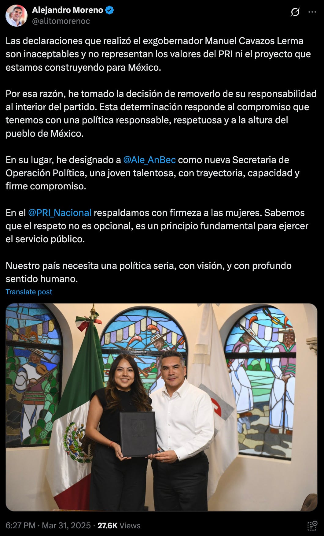 Destituyen a Manuel Cavazos