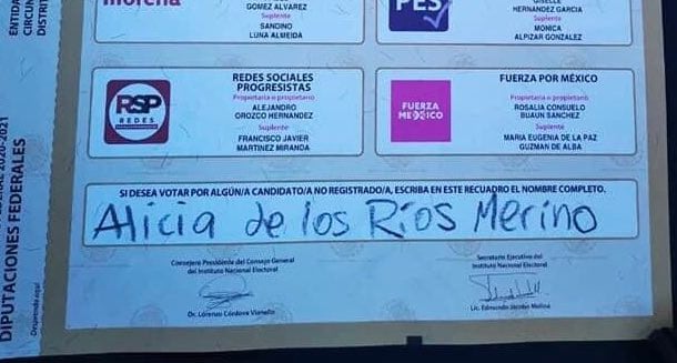 Nombre de desaparecida en boleta electoral