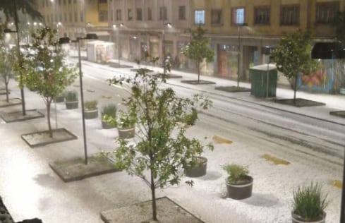 Granizada en el Centro Histórico