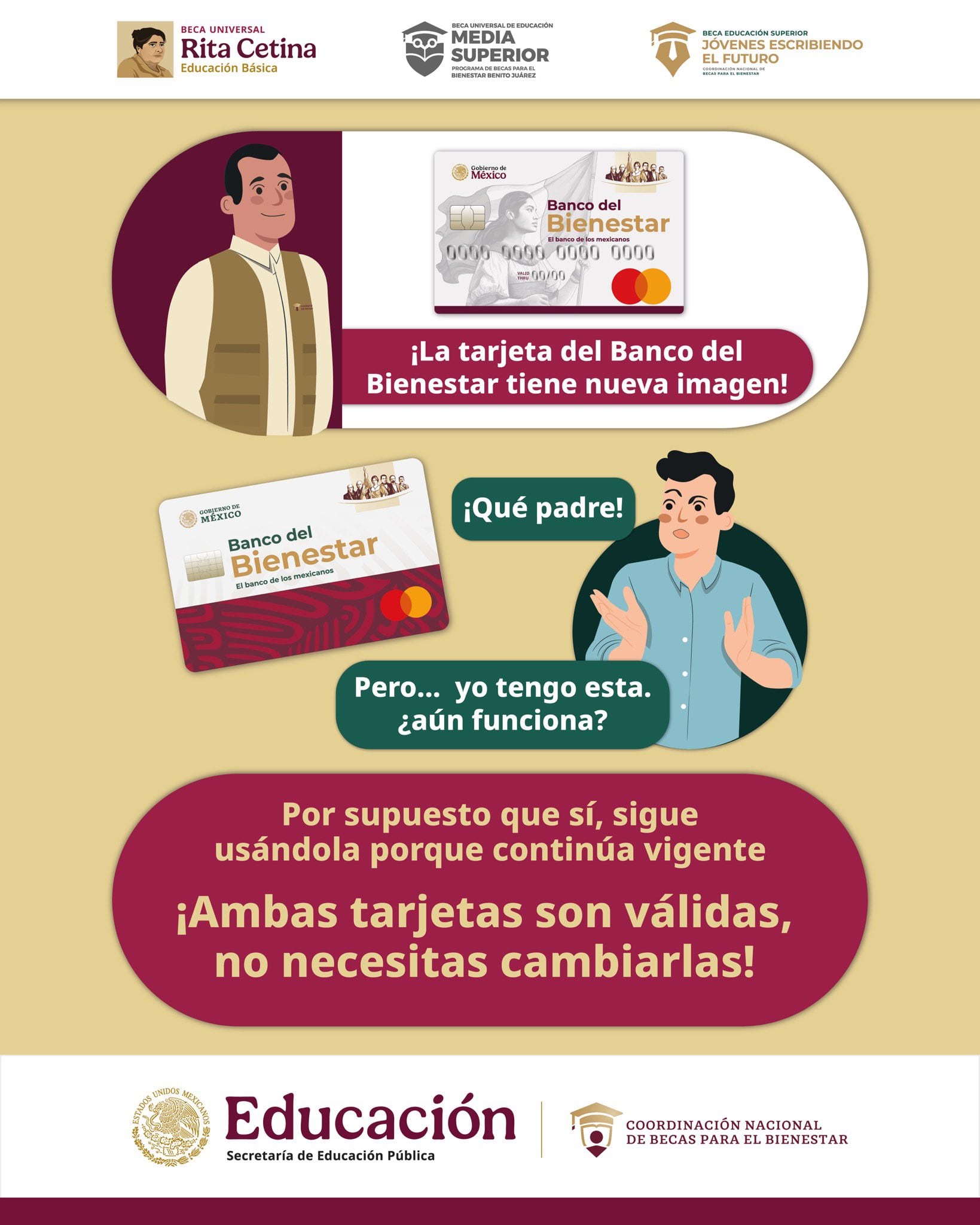 Nuevo diseño de la tarjeta del Bienestar