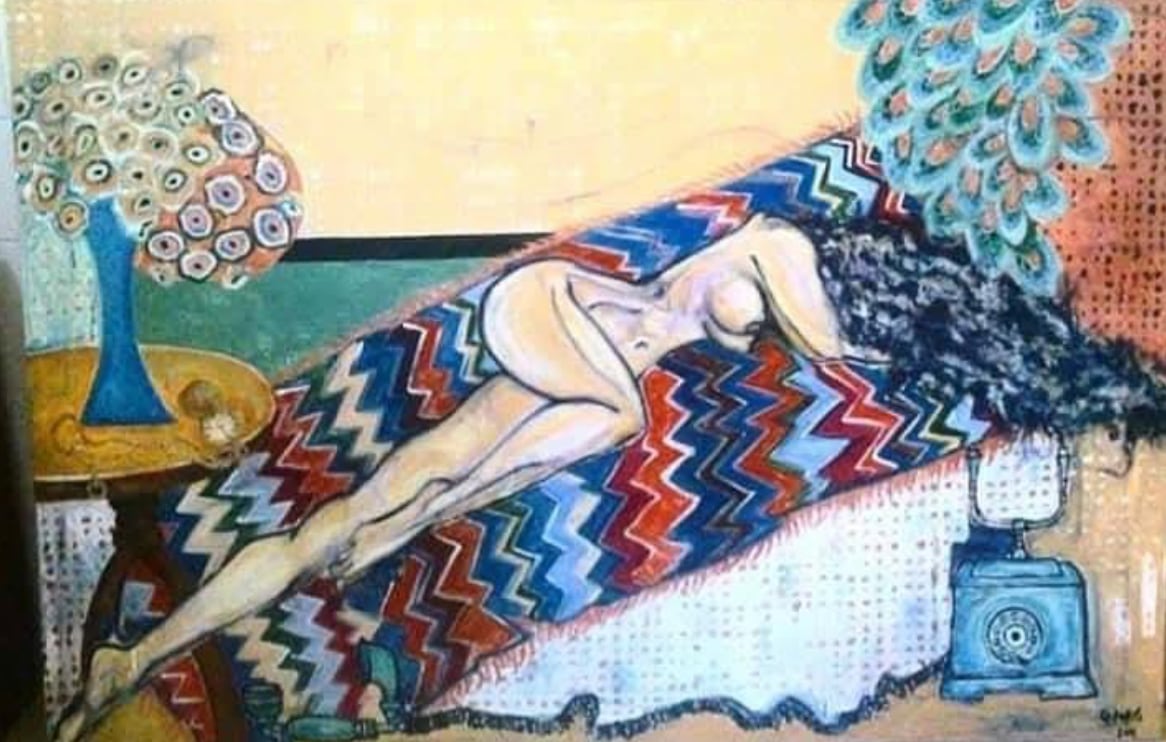 LA ESPERA (2016). JULIETA OLALDE. ACRÍLICO SOBRE TELA.