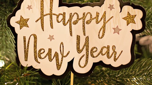 Letrero de feliz año nuevo.