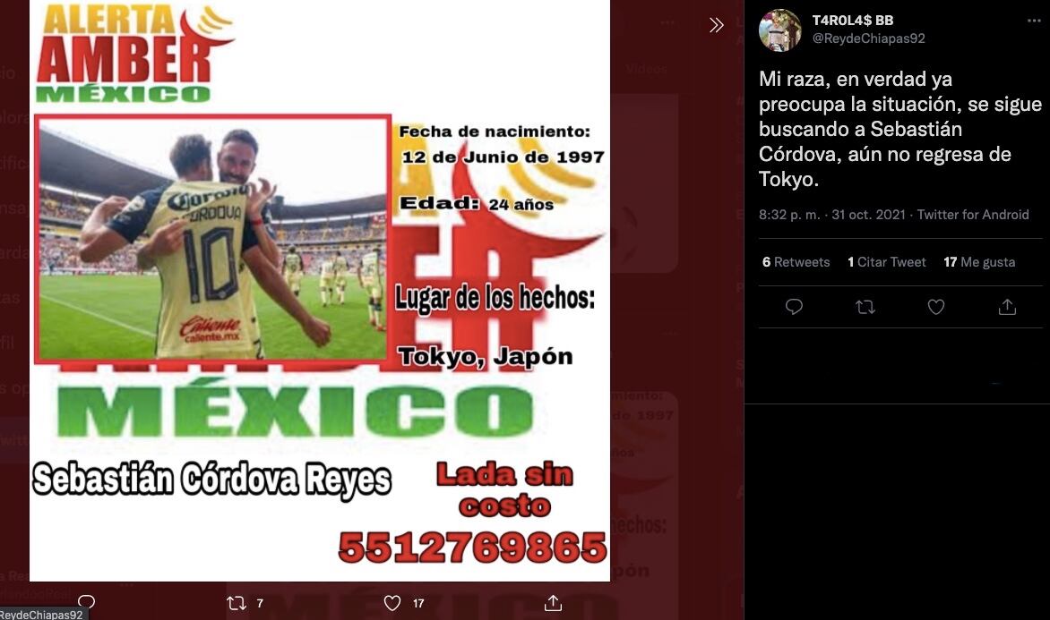 'Se Busca' a Sebastián Córdova