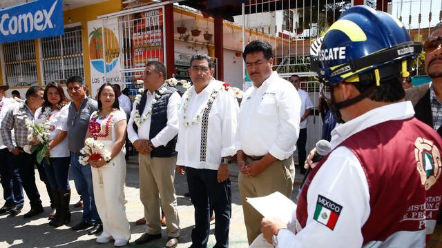 Sergio Salomón Céspedes encabeza primer Simulacro Nacional 2023 en Puebla