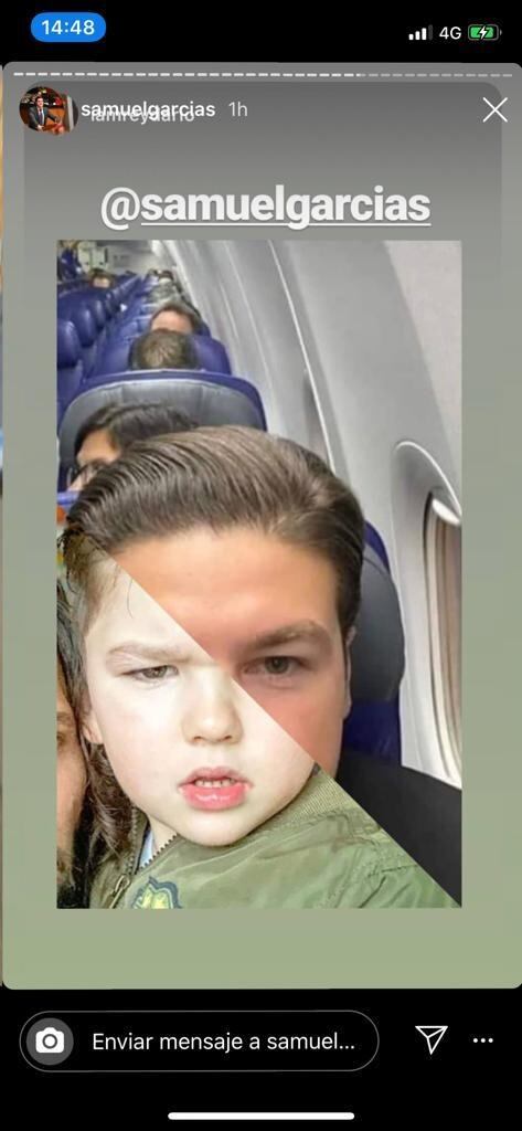 Un segundo fotomontaje muestra la mitad del rostro del bebé y la otra mitad del senador.