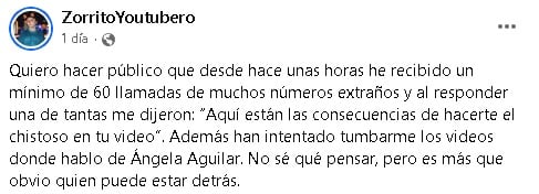 Zorrito YouTubero denuncia acoso de Pepe Aguilar.