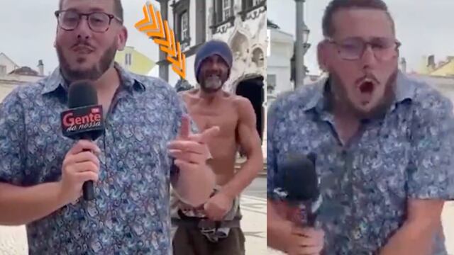 Hombre se desnuda frente a reportero de televisión