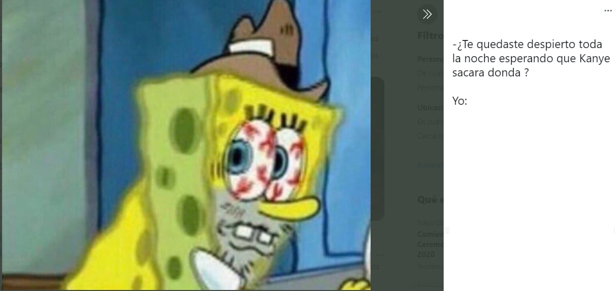 Meme sobre el lanzamiento de 'Donda' Kanye West.