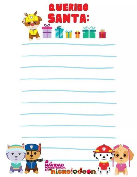 Carta para Santa Claus de Paw Patrol
