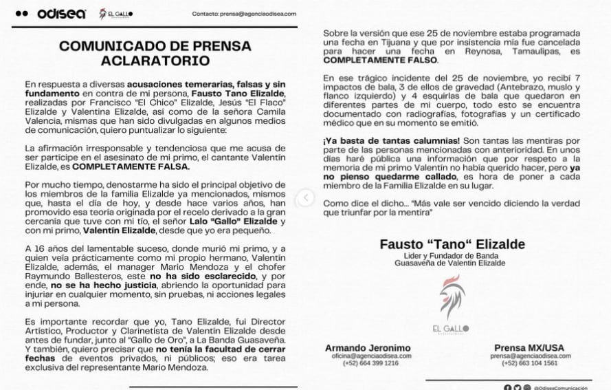 Tano Elizalde está harto de que lo señalen de participar en la muerte de Valentín Elizalde