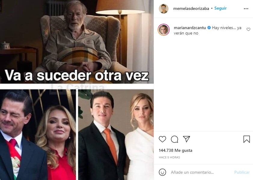 Mariana Rodríguez responde a meme