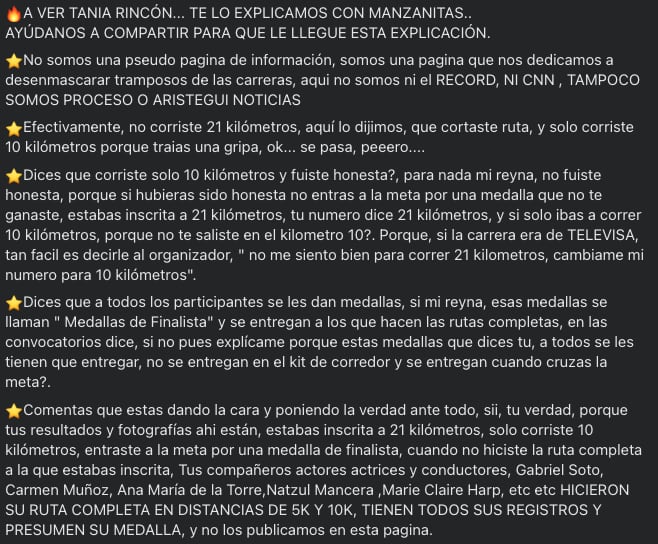 Página que exhibió a Tania Rincón la vuelve atacar en Facebook