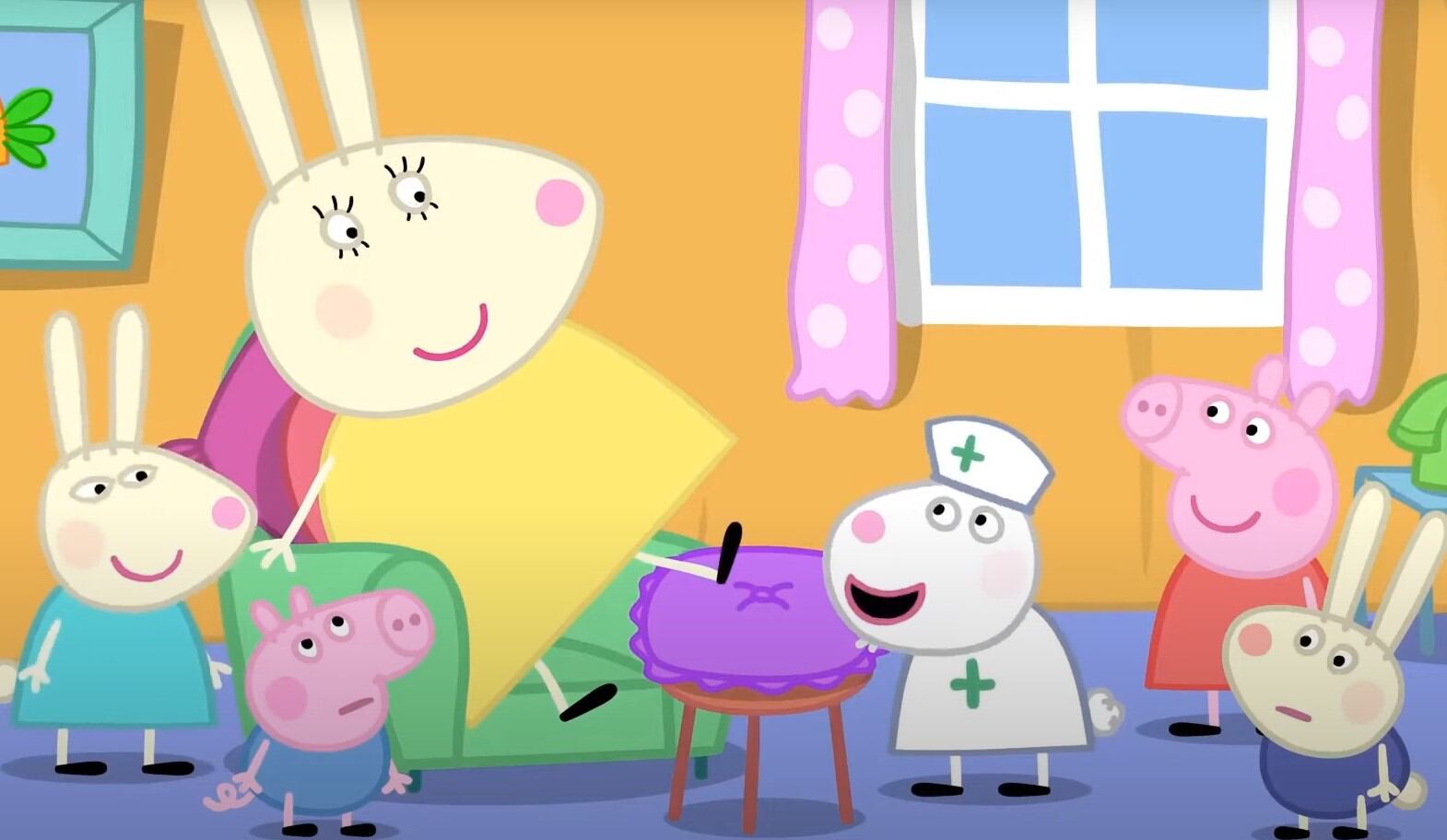 Peppa Pig ayuda a Señora Coneja a trabajar