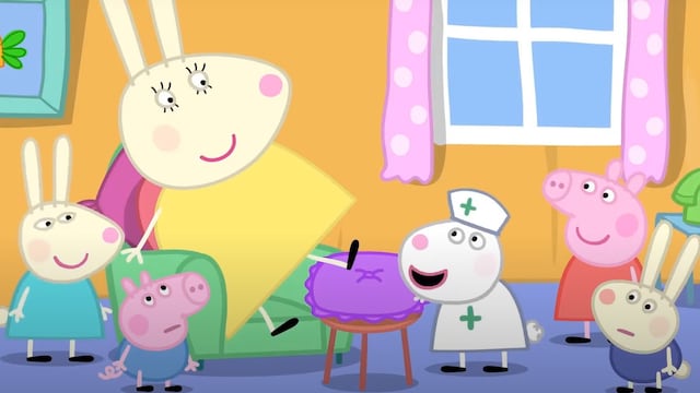 Peppa Pig ayuda a Señora Coneja a trabajar