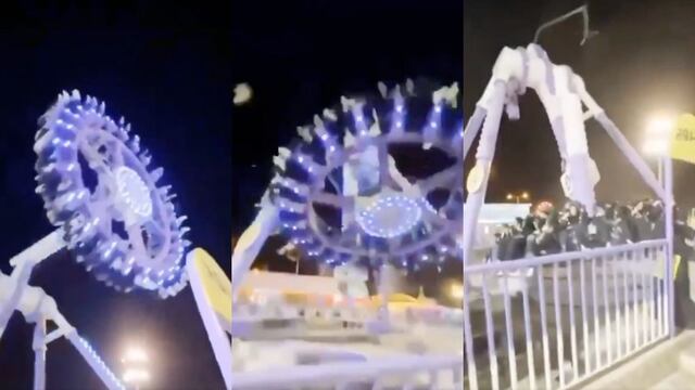 Video del juego mecánico Green Mountain que se partió por la mitad en Arabia Saudita