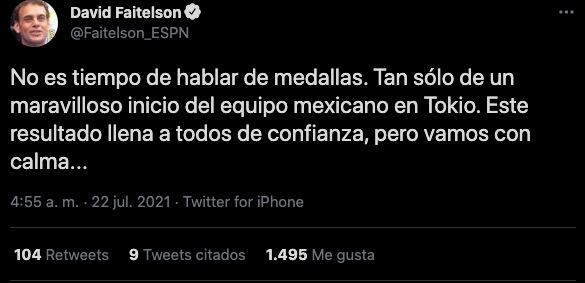 David Faitelson tras el triunfo de México vs Francia en Tokio 2021