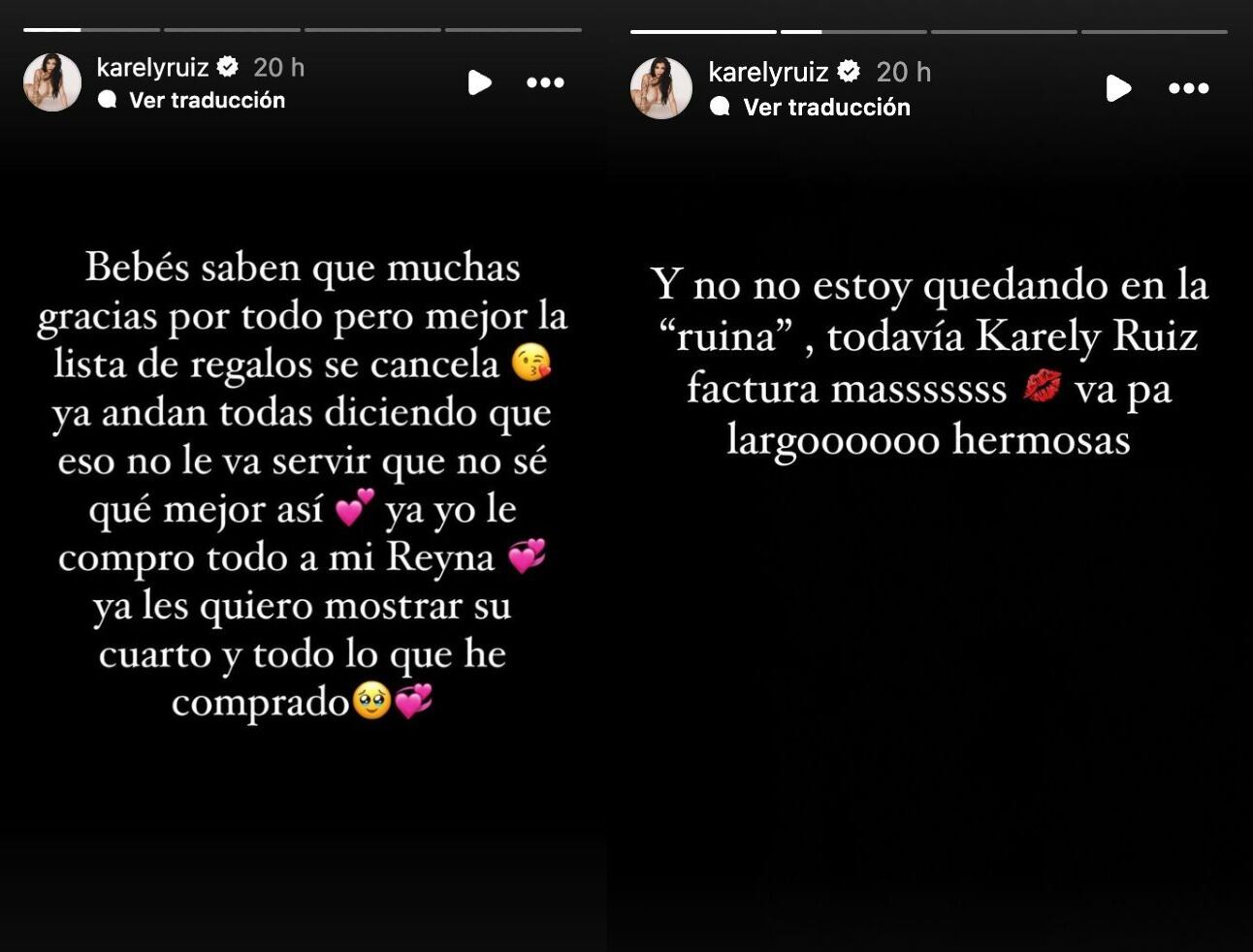 Karely Ruiz cancela mesa de regalos