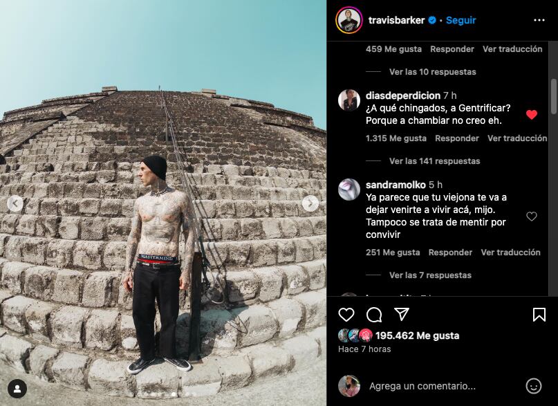 Travis Barker se quiere quedar en México pero muchos sienten más gentrificación