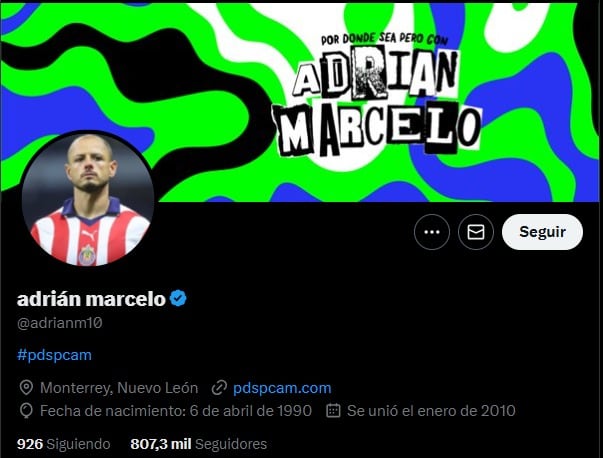 Adrián Marcelo cambia foto de perfil por una de Chicharito