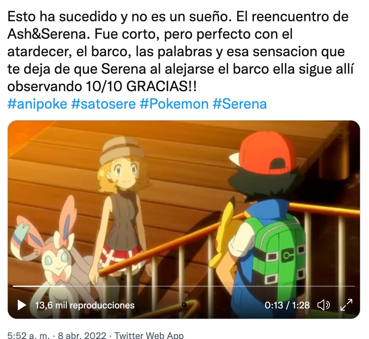 Reacción al reencuentro d Ash y Serena