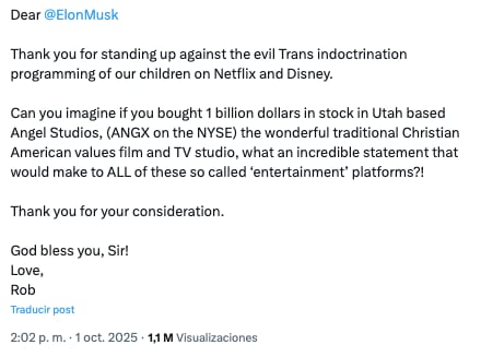 Rob Schneider apoya a Elon Musk en boicot contra Netflix