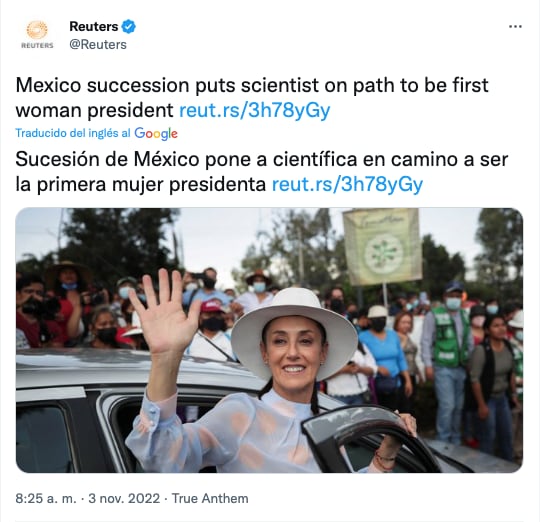 Reuters apunta a Claudia Sheinbaum como la sucesora de AMLO