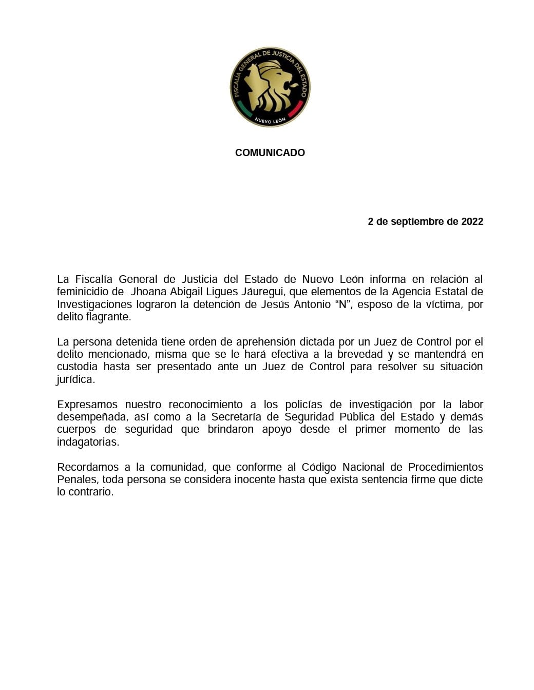 Detienen a Antonio “N”, esposo de Jhoana Ligues; es el principal sospechoso del feminicidio de la educadora
